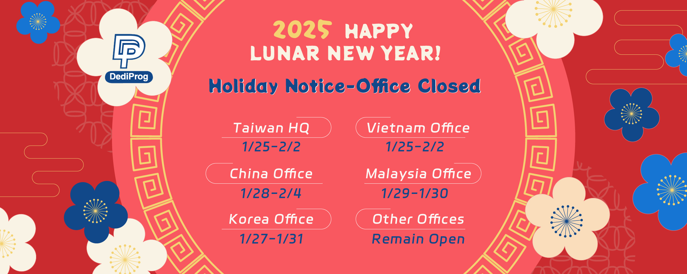 2025 Lunar New Year-Holiday Notice