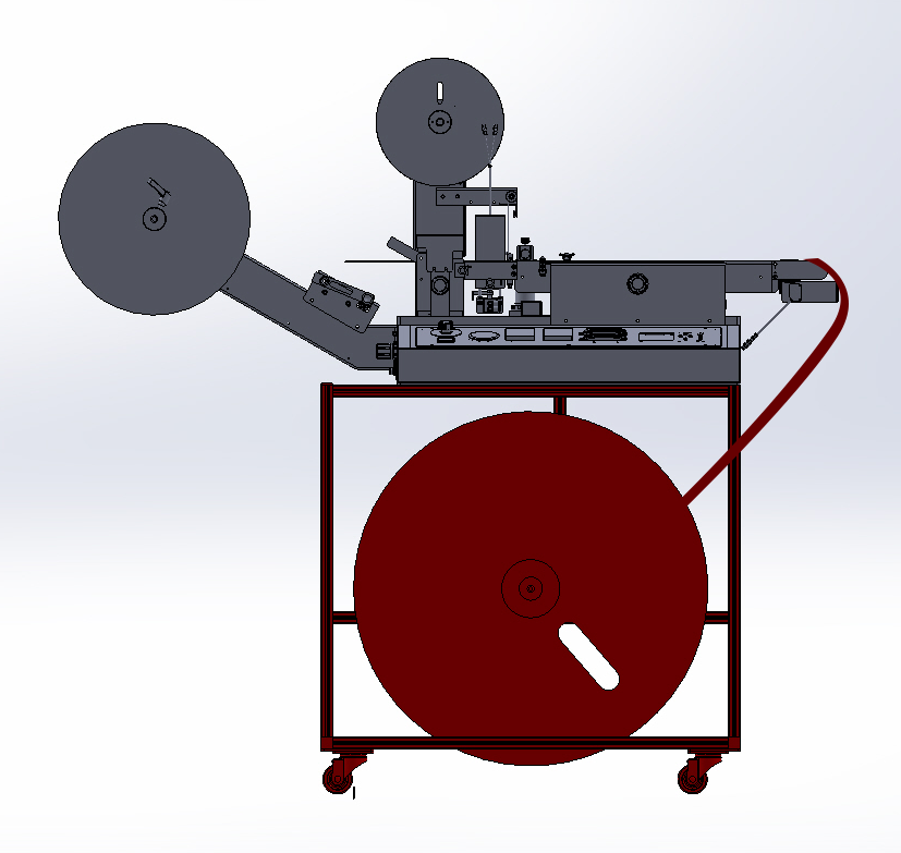 Customer can design and install the carrier tape reel holder by themselves. (The red parts)